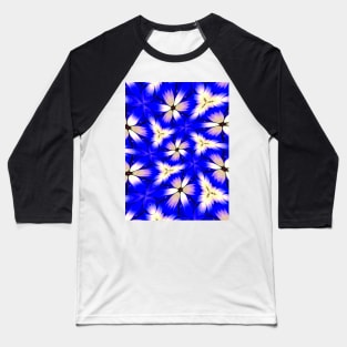 Cute Blue Floral Pattern Baseball T-Shirt